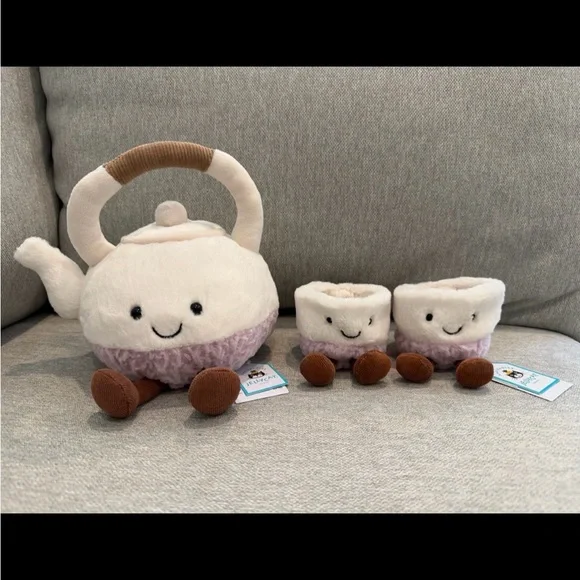 Jellycat Shanghai exclusive titia teapot and sip slurp teacups set BNWT